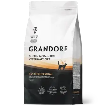 Сухой корм GRANDORF VETERINARY DIET Cat GASTROINTESTINAL Полнорационный диетический корм для кошек при расстройствах пищеварения, индейка 0,4кг