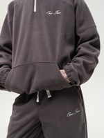 Drawstring Half-Zipped Sweatshirt Grey Excalibur