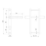 Ручка на планке HANDLE.85.25.67-75 RAL 9006 серый