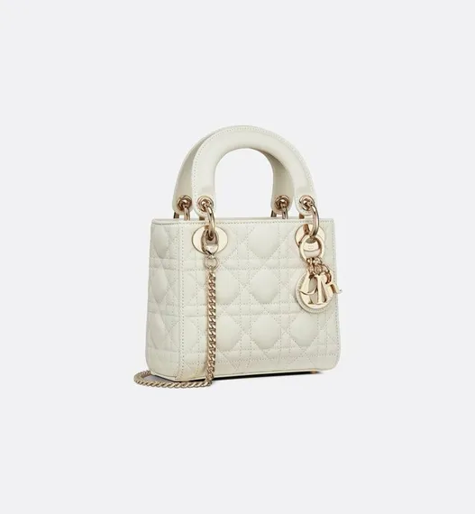 Сумка Dior Lady Dior, модель мини-формата кремовый