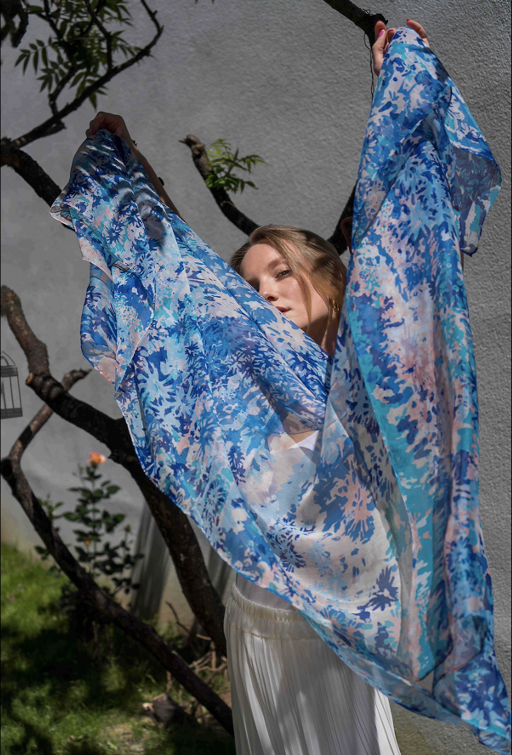Шаль ROSEE BLEU Шаль 100% Petrusse 110x200 Голубой
