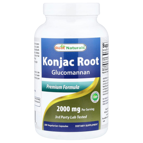 Best Naturals, корень конжака, 180 вегетарианских капсул (666 мг в 1 капсуле)