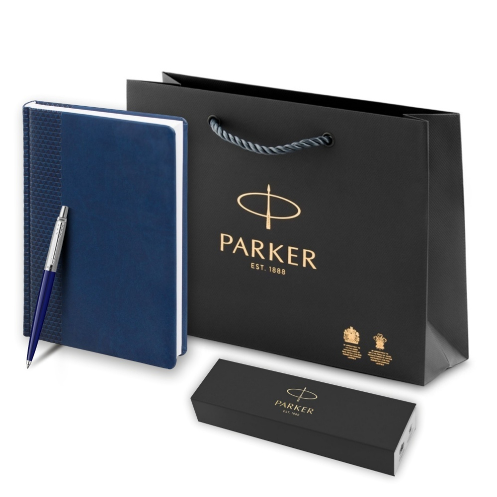 Подарочный набор: Ежедневник недатированный и Шариковая ручка Parker Jotter K160, цвет: Blue