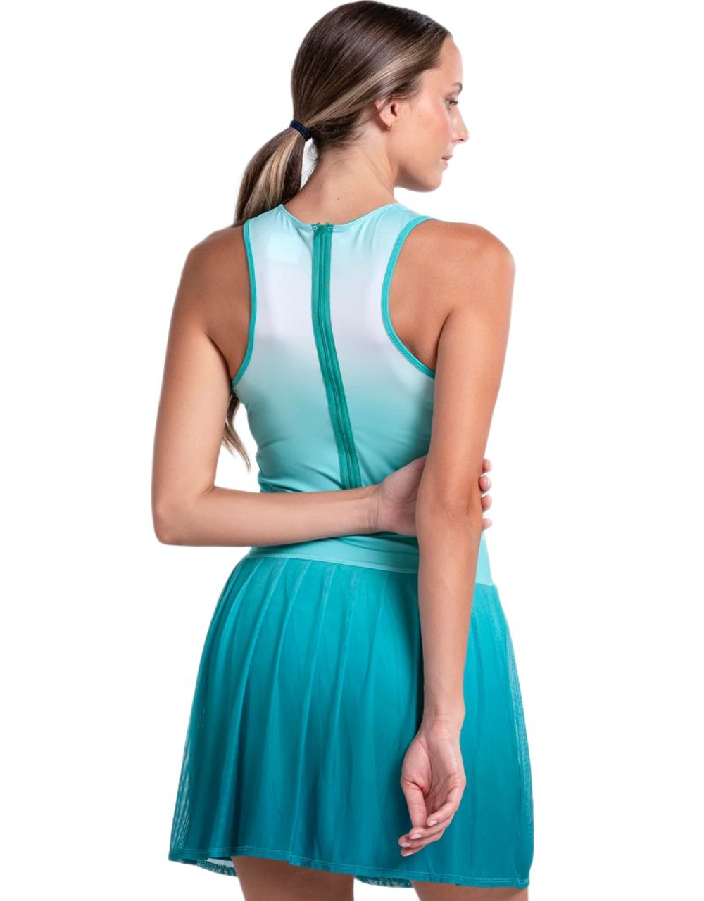 Женское теннисное платье Lucky in Love Novelty Prints Next Level Ombre — aquamarine