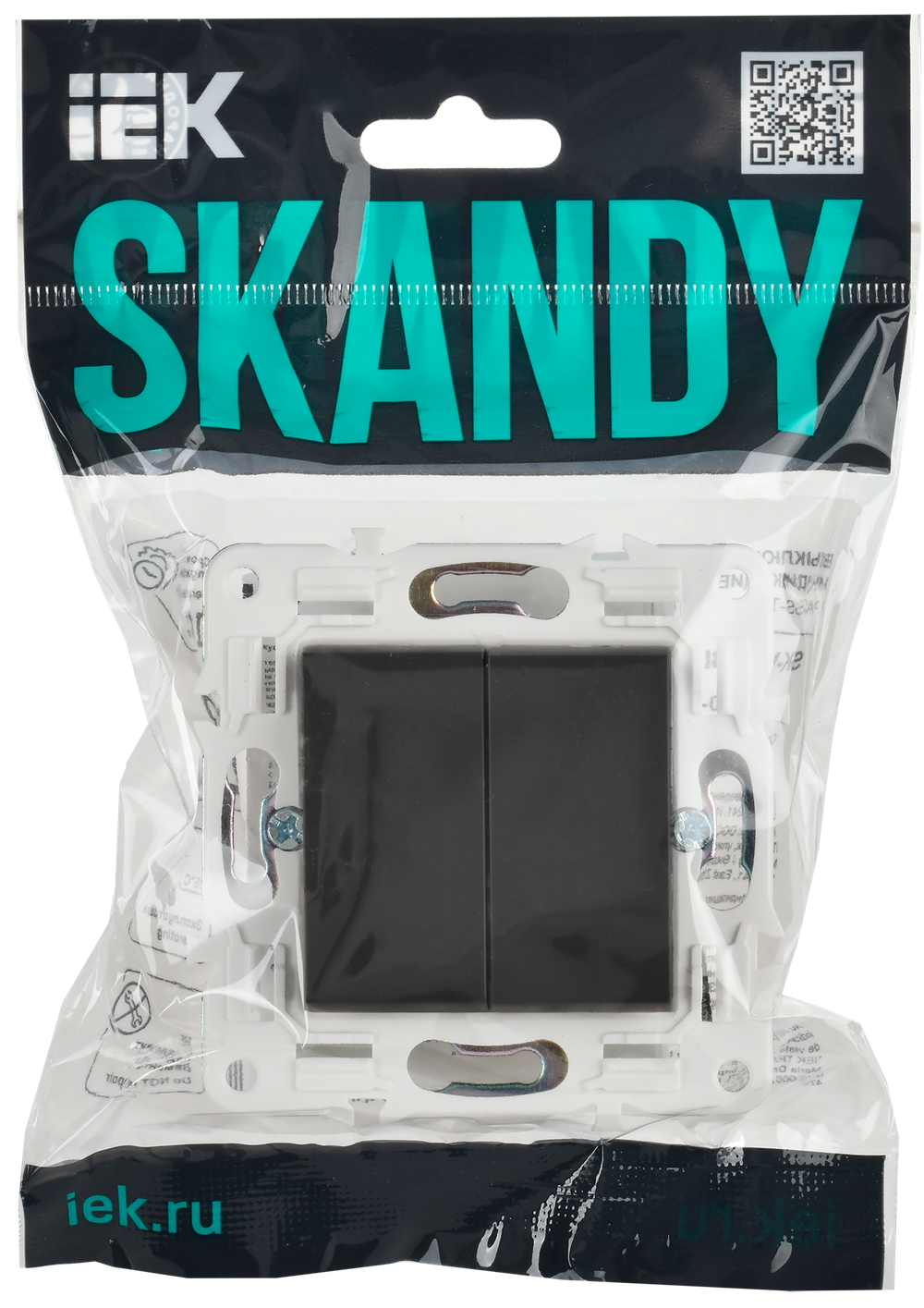 SKANDY Выключатель 2-клавишный перекрестный 10А SK-V06G графит IEK