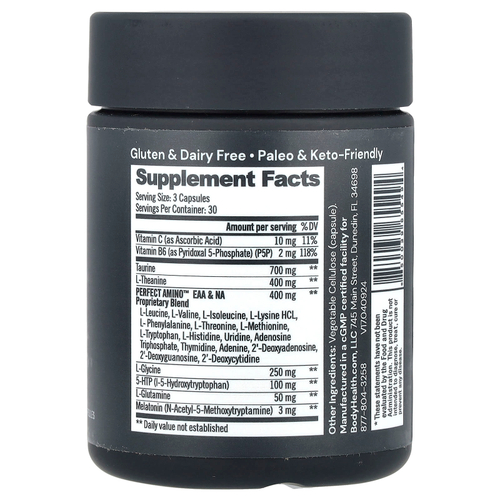 BodyHealth, Sleep, улучшенный с Perfect Amino ™, 90 капсул