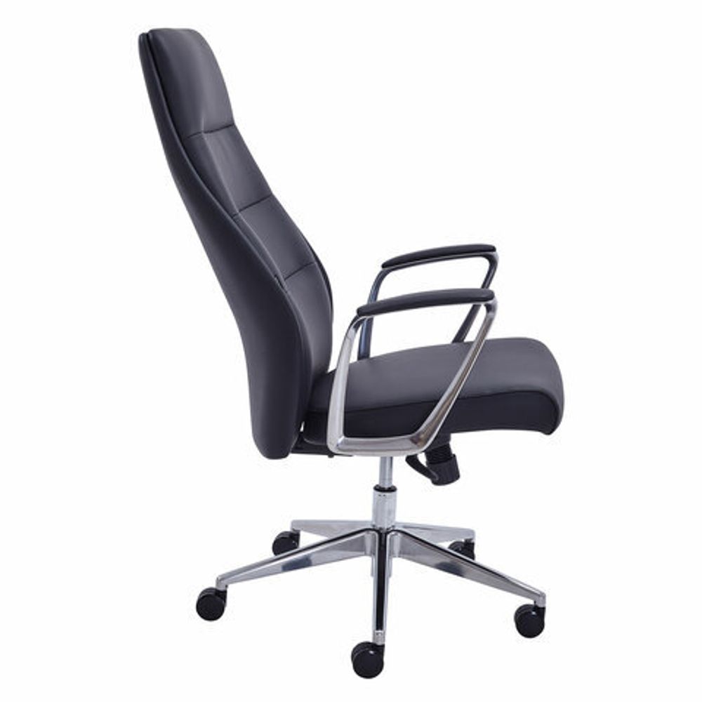Кресло BRABIX PREMIUM "Adept EX-752", синхромеханизм, алюминий, экокожа, черное, 532930