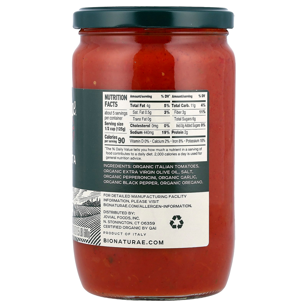 Bionaturae, Bionaturae™, органическая аррабиата, 680 г (24 унции)