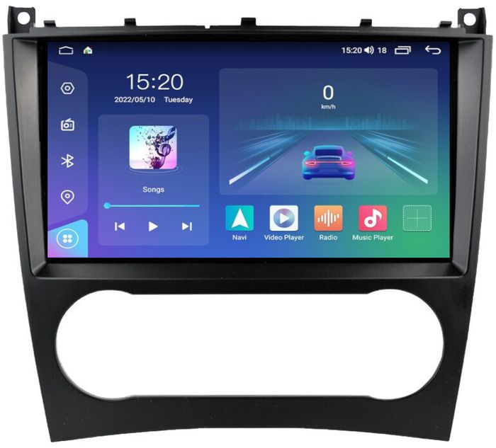Магнитола для Mercedes-Benz C (W203) 2004-2007 - Parafar PF206RN2K на Android 13, Быстрая, QLED+2K, CarPlay, 4G SIM-слот