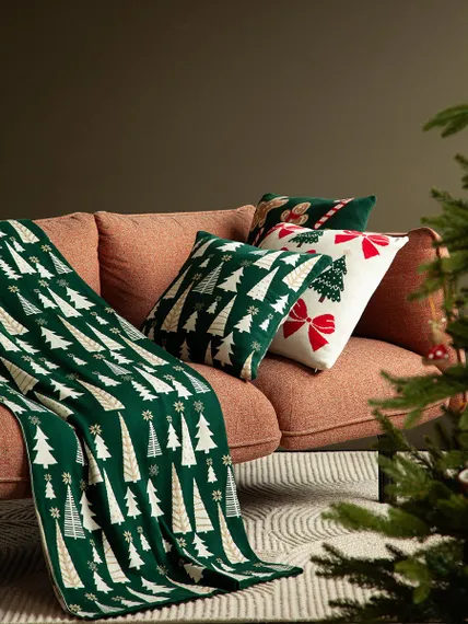 Плед из хлопка с новогодним рисунком whitewood из коллекции new year essential, 130x180 см