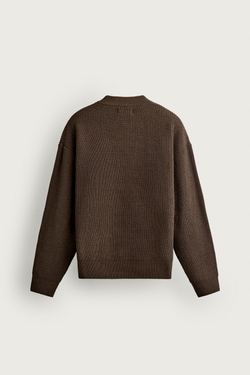 ZARA СВИТЕР RELAXED FIT ИЗ ШЕНИЛЛА, КОРИЧНЕВЫЙ