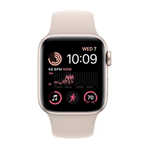 Умные часы Apple Watch SE (2022) GPS, 40mm, Aluminium Case with Sport Band M/L, Starlight (Сияющая звезда)
