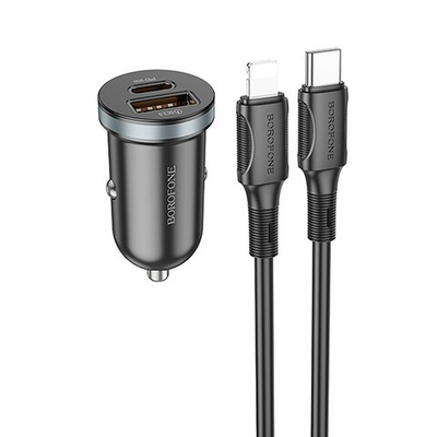 Автомобильное зарядное устройство на Lightning Borofone BZ22 PD30W+QC3.0 (black)