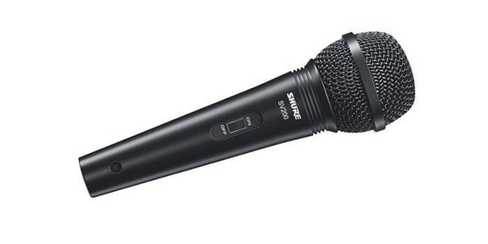 SHURE SV200-A микрофон динамический вокальный с выключателем и кабелем (XLR-XLR), черный