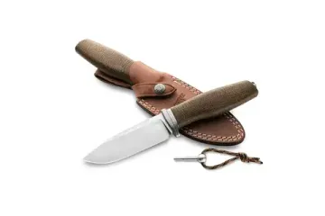 Нож Lion Steel ACHA - сталь M390, рукоять микарта, ножны кожа AH BLGR