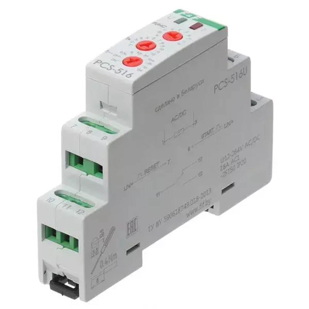 Реле времени PCS-516U 8А 12-264В AC/DC 1 перекл. многофункц. вход: START/RESET