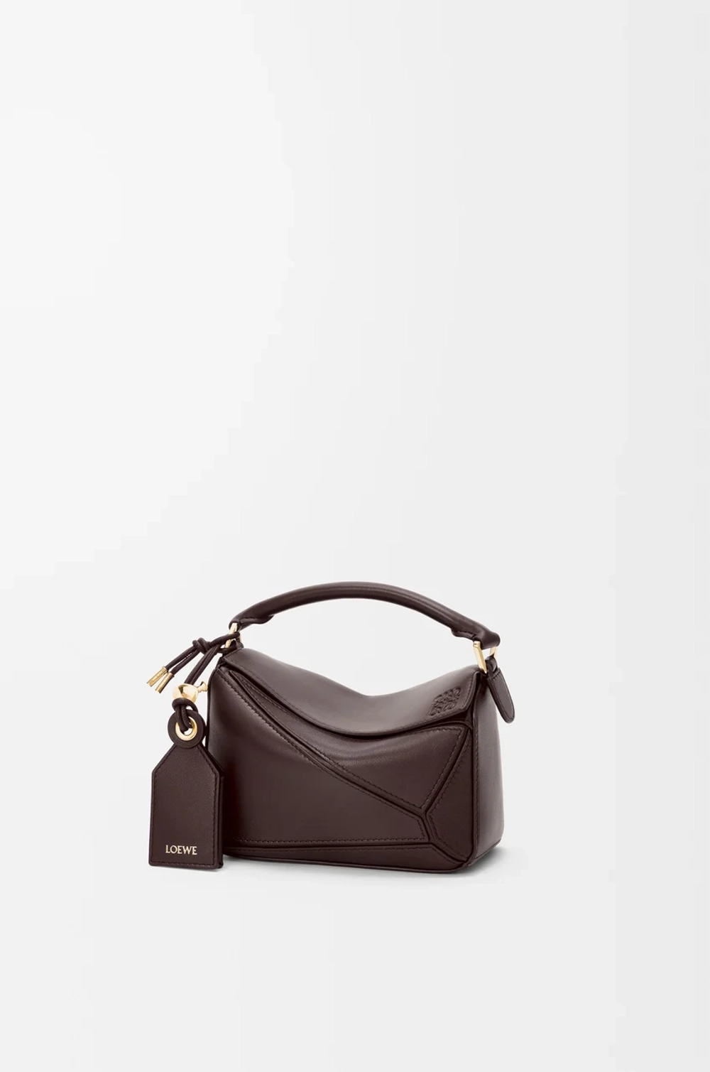 Loewe Сумка-мини Puzzle Featherlight из овечьей кожи наппа, темно-каштановый