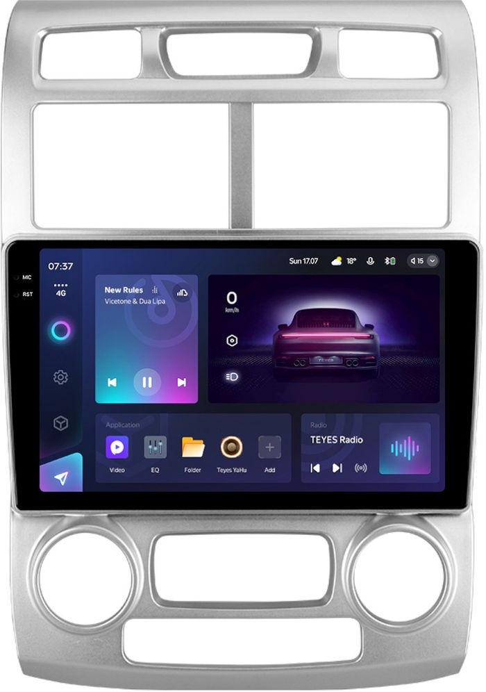 Магнитола для KIA Sportage 2 2004-2008 - Teyes CC3-2K монитор 9.5" 2K QLED на Android 10, Быстрая, CarPlay, 4G SIM-слот