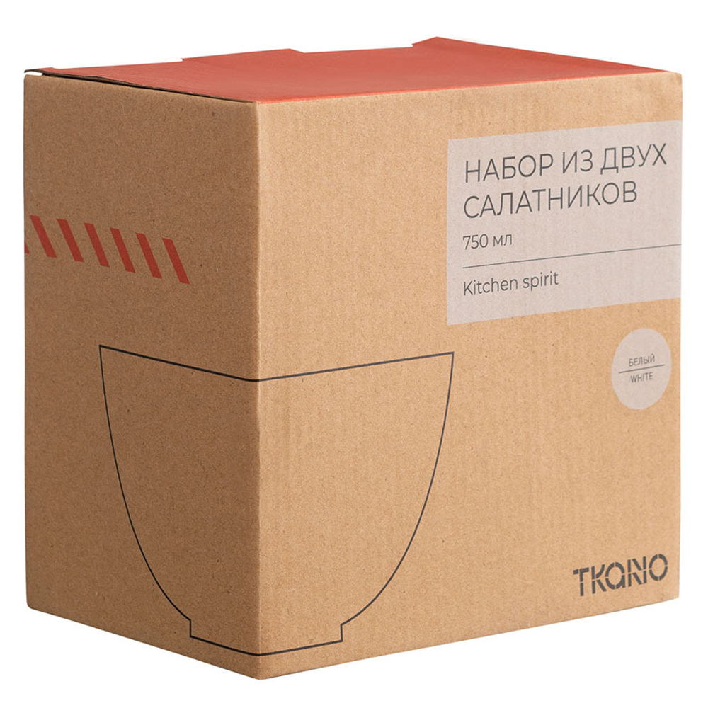 Набор салатников 2шт 750мл Tkano Kitchen Spirit белый