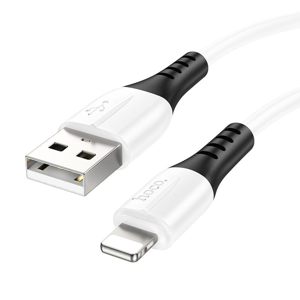 Usb Кабель-зарядка Lightning Hoco X82 Silicone 2A 1м мягкий силиконовый белый