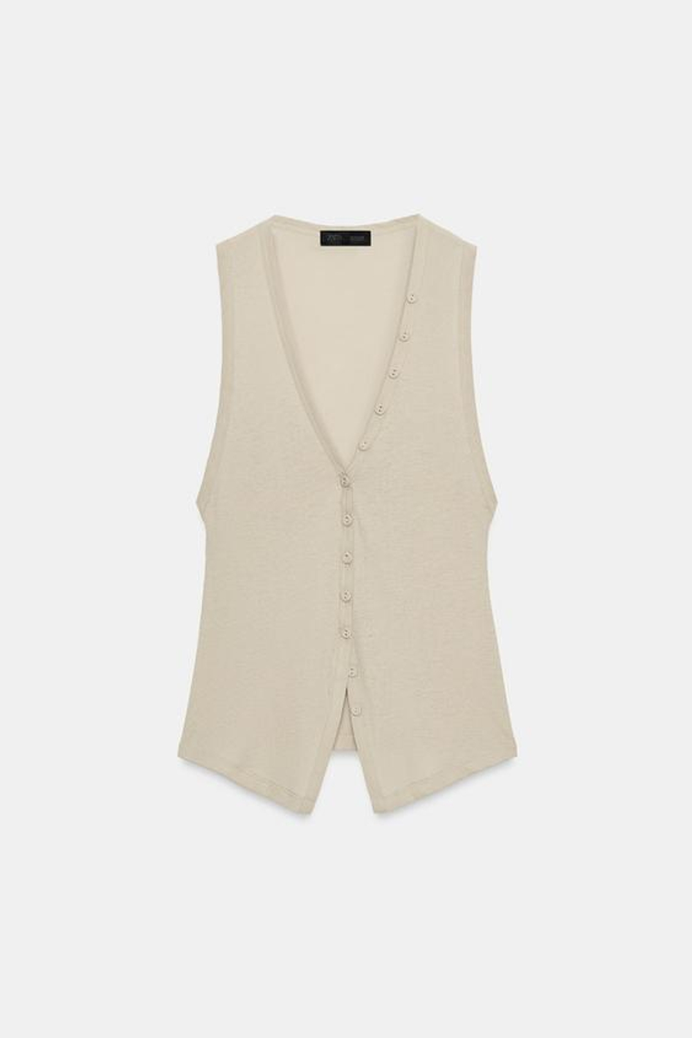 ZARA ТОП НА ПУГОВИЦАХ, КАМЕННО-СЕРЫЙ