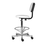 Стул мастера АСТЕК высокий хром с опорой для ног и спинкой
