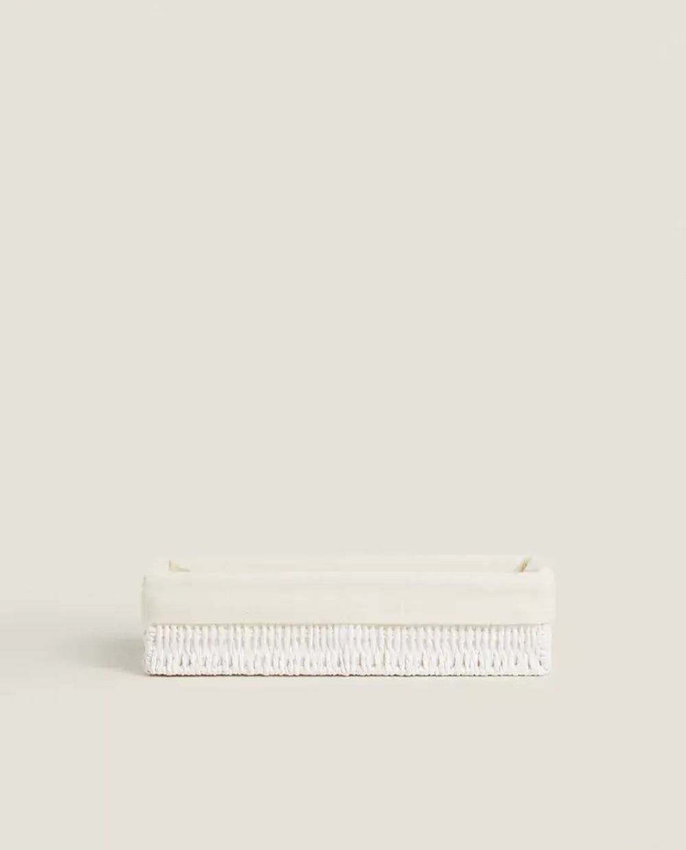 ZARA HOME ПРЯМОУГОЛЬНАЯ КОРЗИНА С ТЕКСТИЛЬНОЙ ПОДКЛАДКОЙ, БЕЛЫЙ