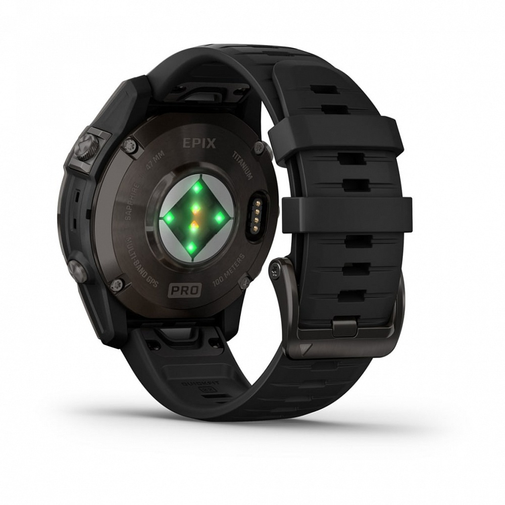 Смарт-часы Garmin Epix Pro (Gen 2) Sapphire Edition 47 мм, титановый, угольно-серый DLC, черный ремешок, 010-02803-11