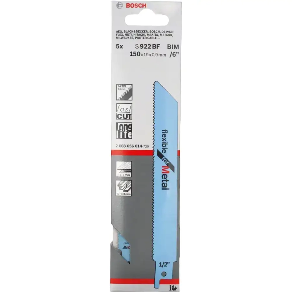 Сабельное пильное полотно S 922 BF Flexible for Metal BOSCH 2608656014