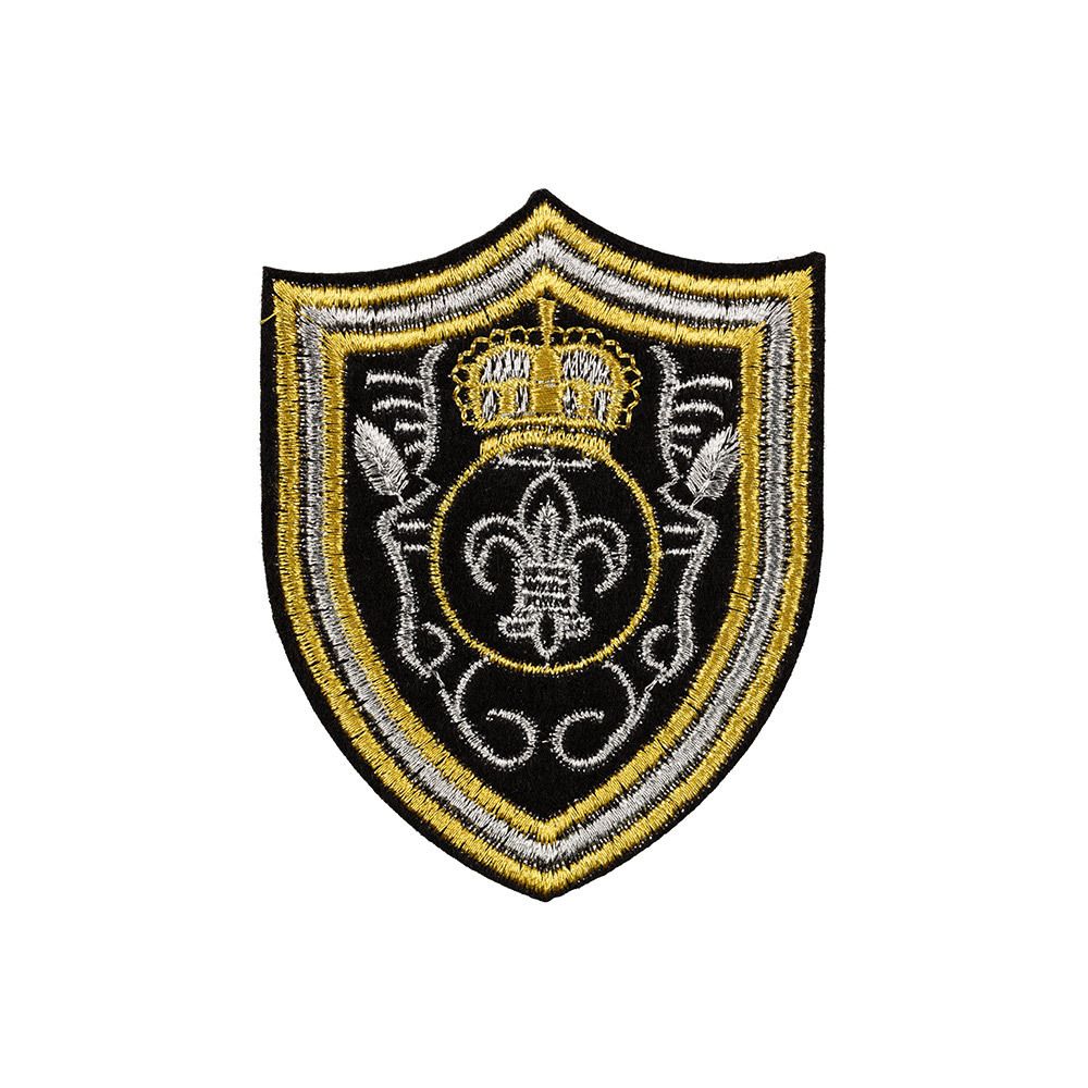 Аппликация термоклеевая "Эмблема с короной" 7.2х6 см, L №35/5, 5 шт, L209, Gamma