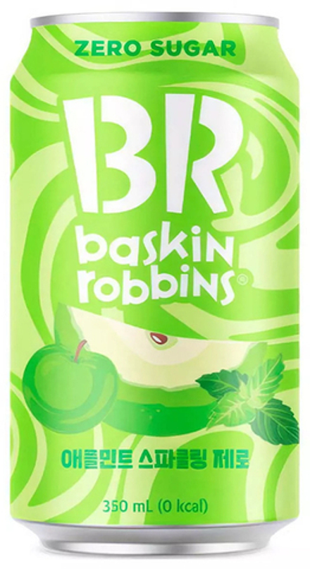 Газированный напиток Со Вкусом Яблока и Мяты Baskin Robbins Apple Mint Zero 0.35 - банка