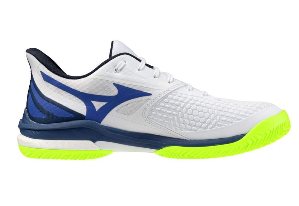 Теннисные кроссовки Mizuno Wave Exceed Tour 7 CC - white/dazzling blue/light yellow