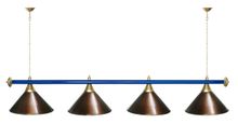 Лампа STARTBILLIARDS 4 пл. (плафоны золотые,штанга хром,фурнитура золото)