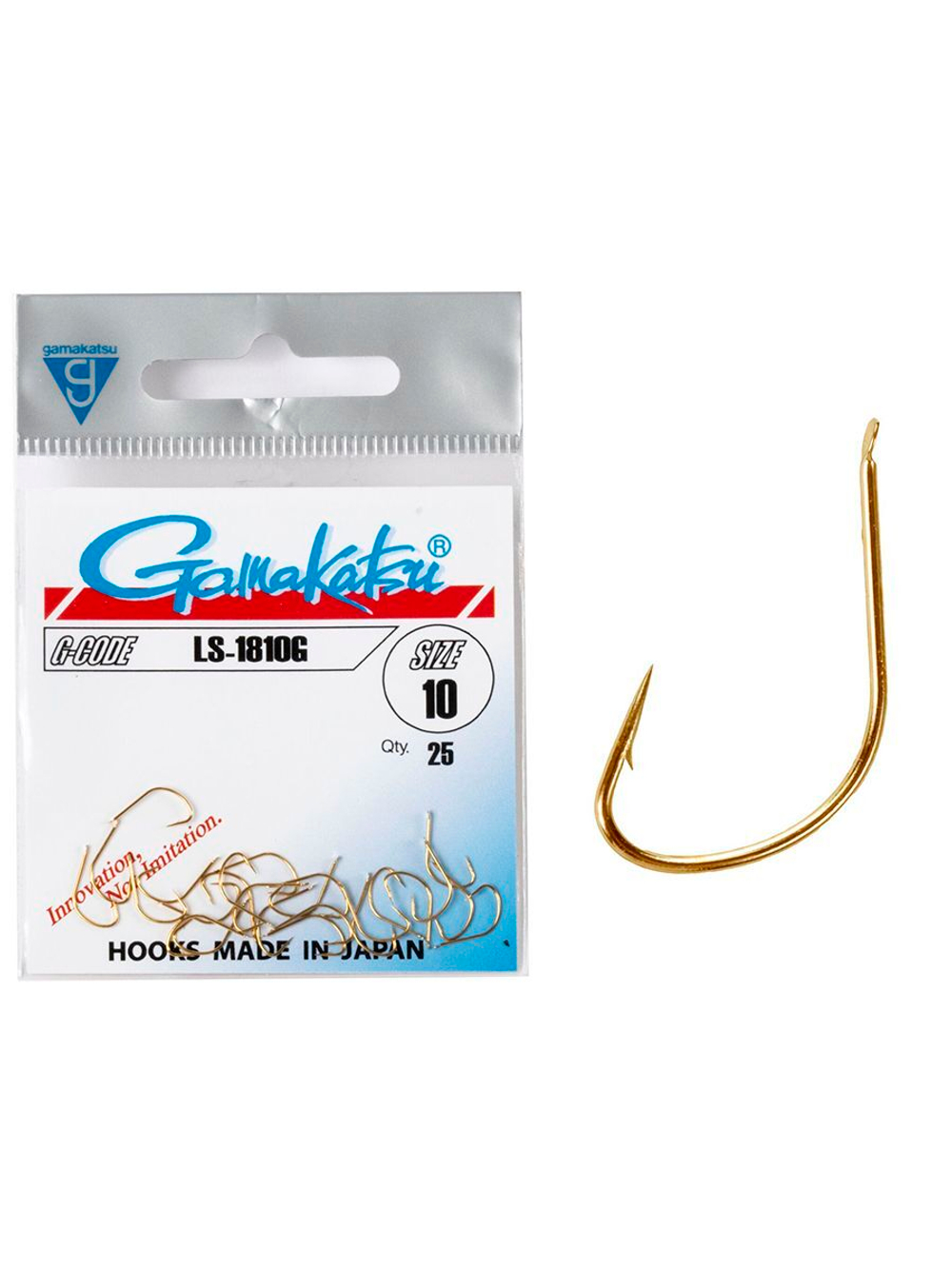 Крючки Gamakatsu LS-1810G HOOKS GOLD размер 12 (упк.25шт.)