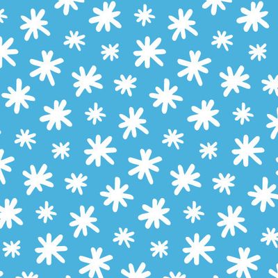 Buy baby fabric hand drawn winter snowflakes blue