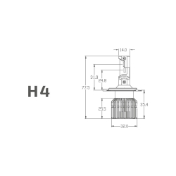Светодиодные лампы MTF Light H4/H9 RETROFIT 30W, 2750lm, 3500K (к-т 2шт.)