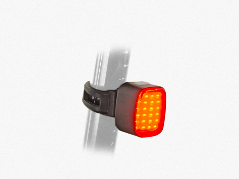 Фонарь задний 24 диода повыш. ярк. COB LED 50люмен 6ф. Cubus USB Li-pol/400 mAh, кабель micro C, 21гр, красный AUTHOR