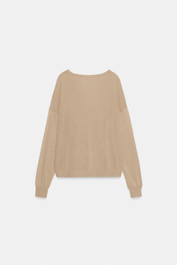 ZARA ДЖЕМПЕР ТОНКОЙ ВЯЗКИ С V-ОБРАЗНЫМ ВЫРЕЗОМ, ТЕЛЕСНО-РОЗОВЫЙ