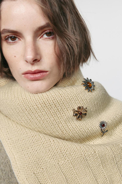 ZARA НАБОР ИЗ 3 БРОШЕЙ «ЦВЕТЫ», ЗОЛОТИСТЫЙ
