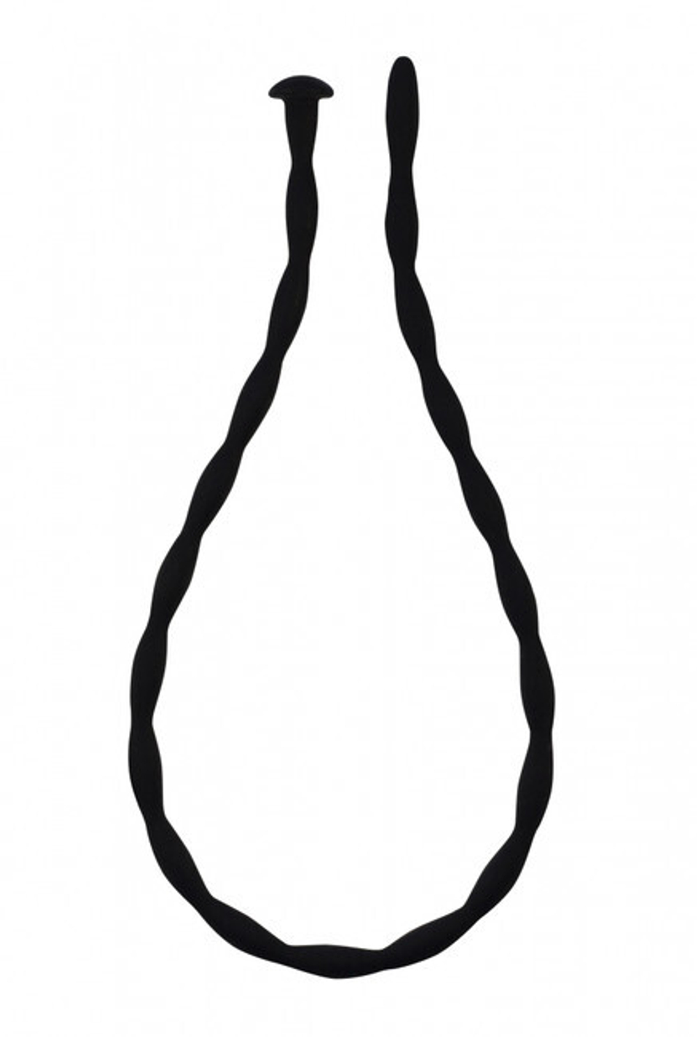 Силиконовый уретральный массажер Wavy Urethral Plug Large (30 см , черный) (Цвет: черный)
