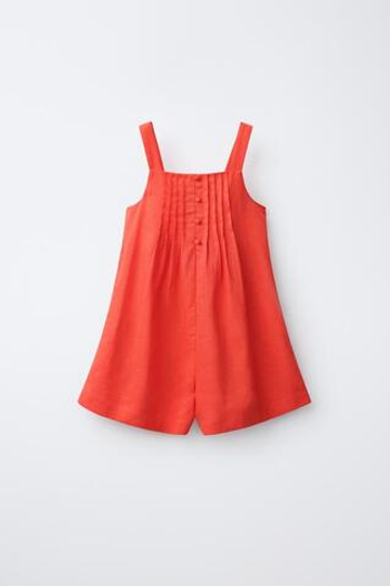 ZARA КОРОТКИЙ КОМБИНЕЗОН С ЗАЩИПАМИ, КРАСНЫЙ