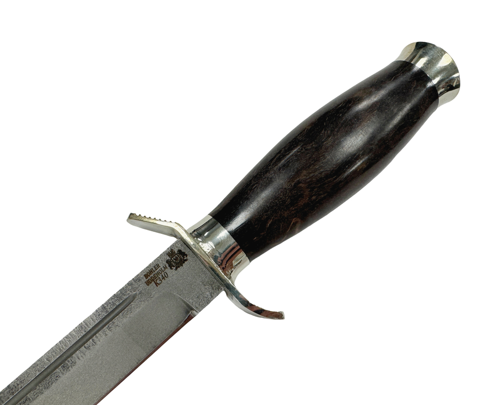 Нож Разведчика НР-40, сталь K340 пескоструйка, стабилизированная карельская береза