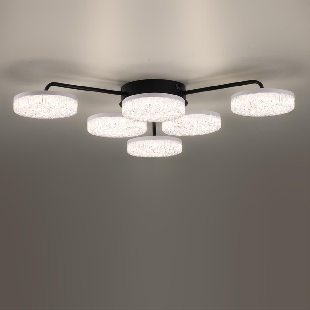 8236/6CL LEDIO LN25 000 черный, металл/акрил Люстра потолочная с ПДУ LED 85W 3000-6000К 220V DIDANA