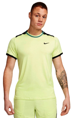 Теннисная футболка Nike Court Dri-Fit Advantage Top - light lemon twist/black/bicoastal/black