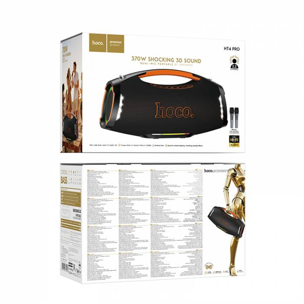 Портативная колонка Hoco HT4 PRO 370W (black)