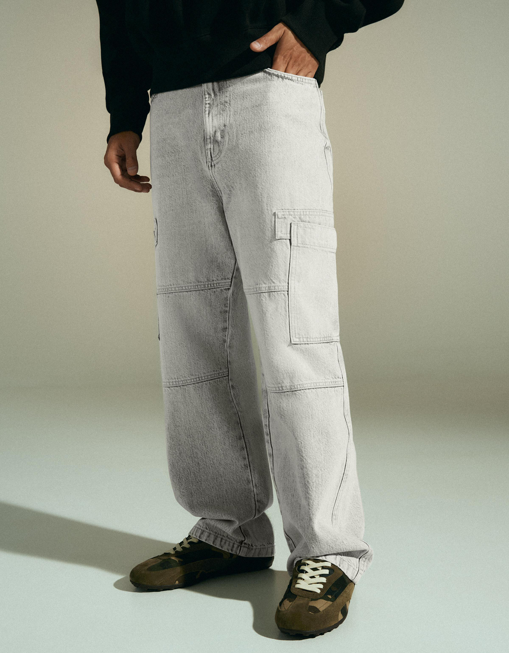 Мужские джинсы карго baggy fit - BERSHKA