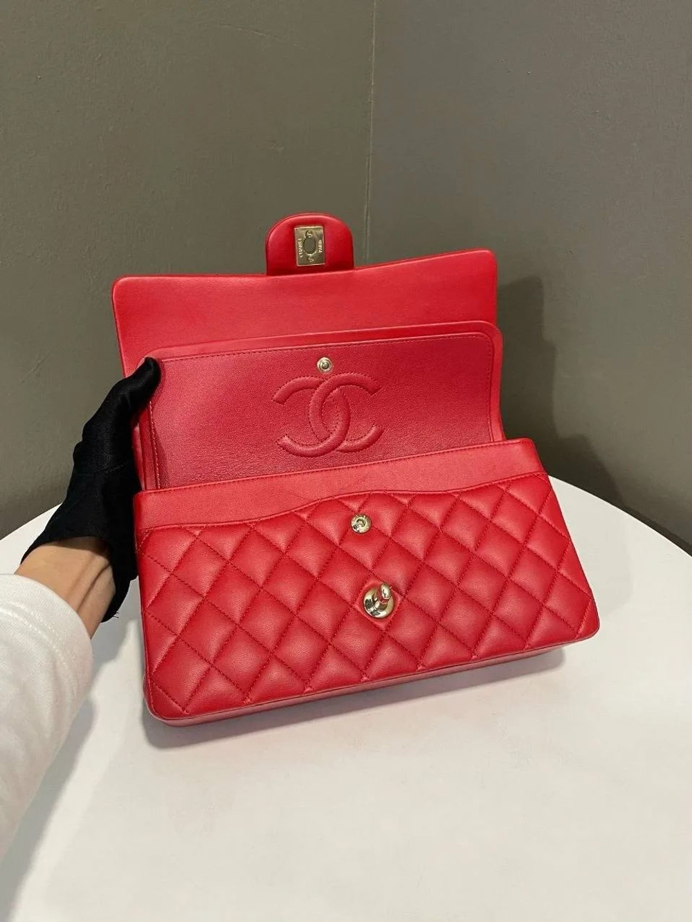Купить розовую сумку Шанель Chanel Double Flap Medium премиум класса, реплика
