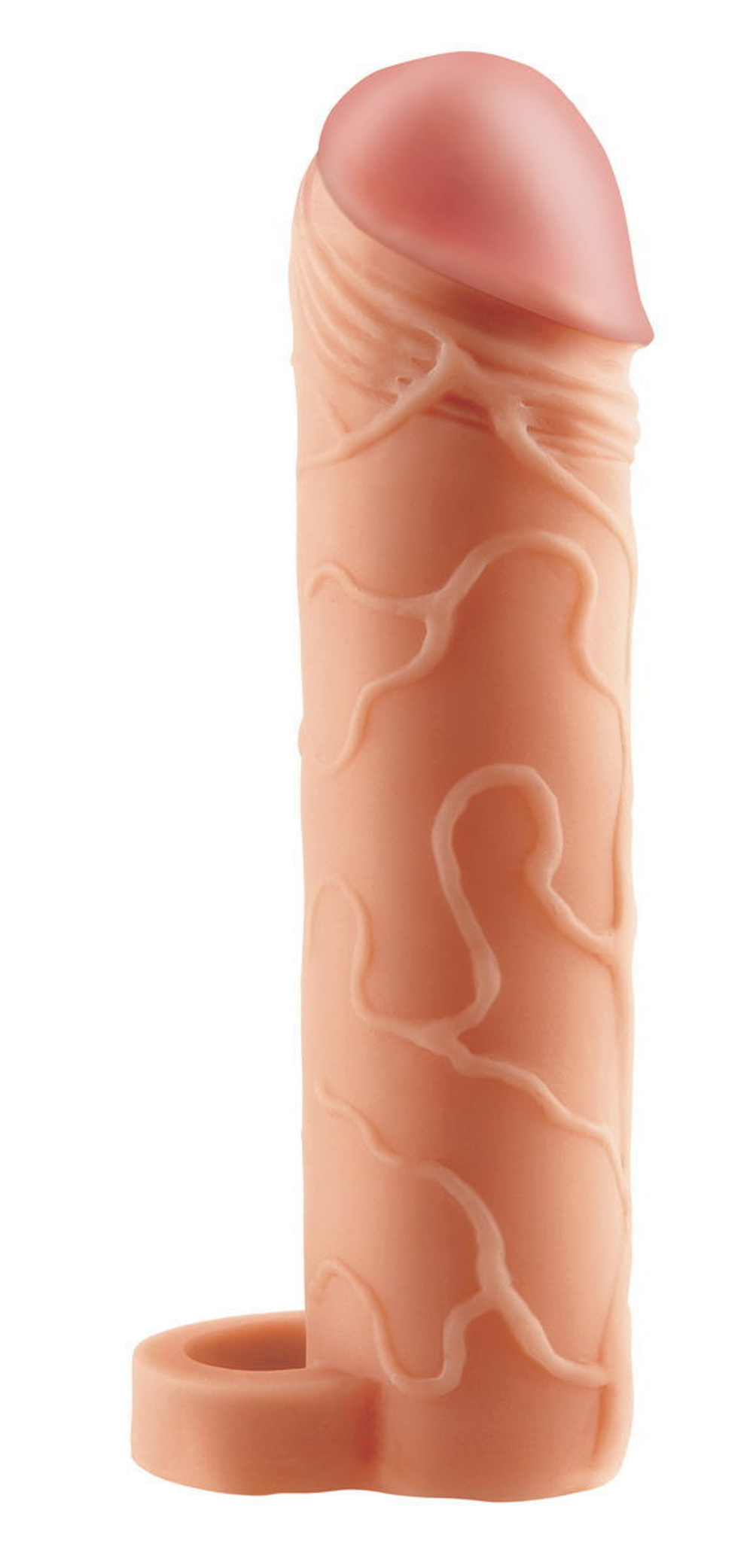 Телесная насадка с кольцом Perfect 2 Extension with Ball Strap - 19 см.