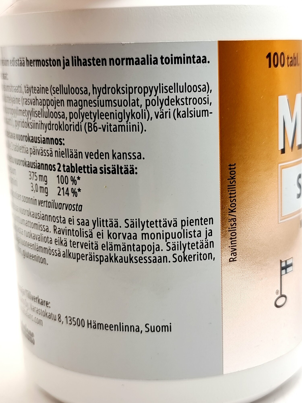 Magnex Sitraatti + B6, 100 таблеток,  цитрат магния 153 г (Из Финляндии)