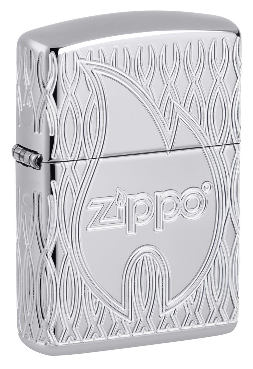 Зажигалка Zippo Armor® с покрытием High Polish Chrome, латунь/сталь, серебристая, 38x13x57 мм